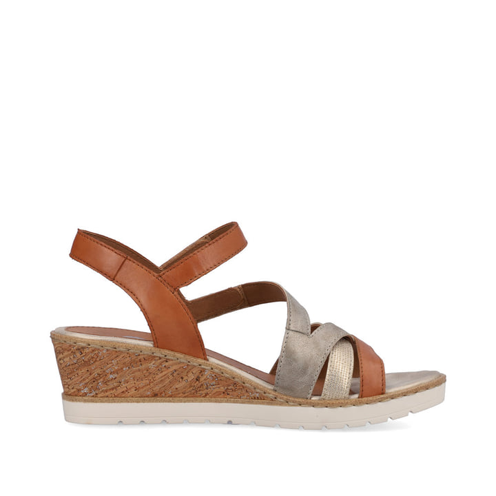 Remonte Artikelnummer R6251-23 remonte Damen Keilsandaletten karamellbraun-metallic Online