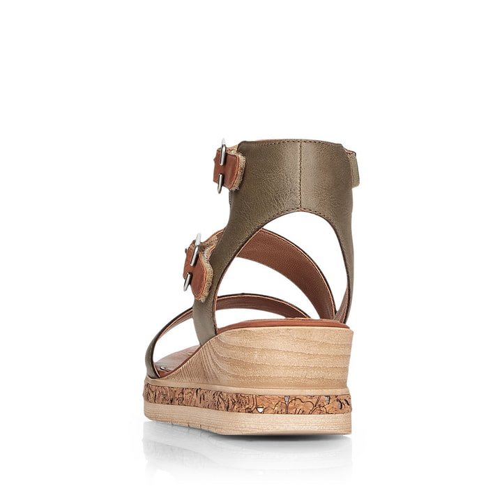 Remonte Artikelnummer D3052-54 remonte Damen Keilsandaletten olivgrün-nussbraun Outlet