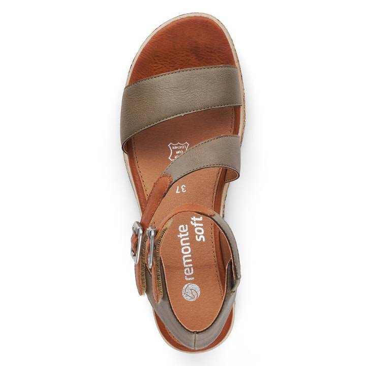 Remonte Artikelnummer D3052-54 remonte Damen Keilsandaletten olivgrün-nussbraun Outlet