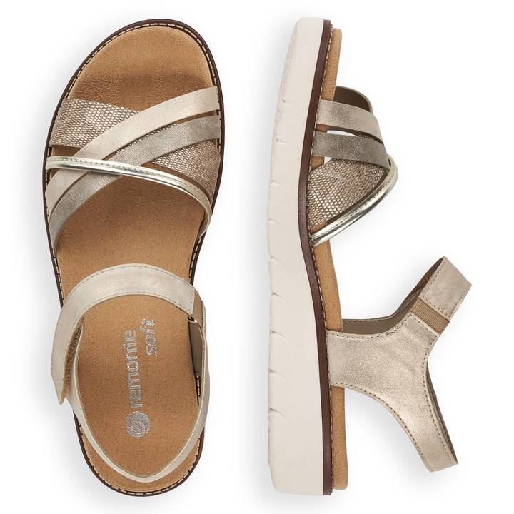 Remonte Artikelnummer D2058-90 remonte Damen Riemchensandalen hellbeige-metallic Günstiger Verkauf