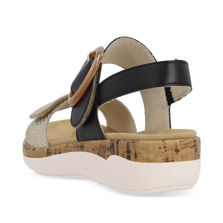 Remonte Artikelnummer R6853-02 remonte Damen Riemchensandalen stahlschwarz-goldbeige Hotsell