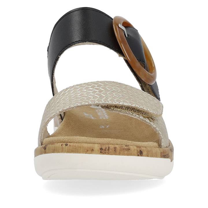 Remonte Artikelnummer R6853-02 remonte Damen Riemchensandalen stahlschwarz-goldbeige Hotsell