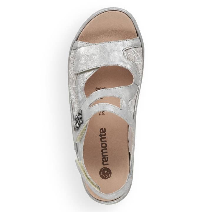 Remonte Artikelnummer D7647-40 remonte Damen Riemchensandalen silber-grau Muttertagsangebot