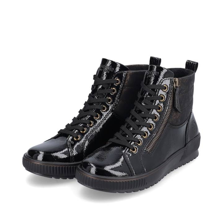 Remonte Artikelnummer D0775-01 remonte Damen Schnürschuhe schwarz-metallic