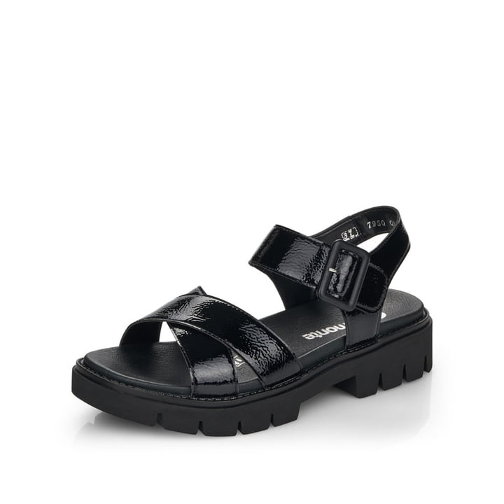Remonte Artikelnummer D7950-01 remonte Damen Riemchensandalen glanzschwarz im Angebot
