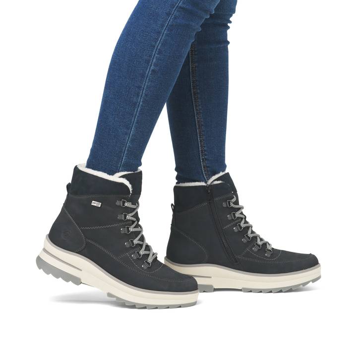 Remonte Artikelnummer D2B74-14 remonte Damen Schnürstiefel stahlblau Schlussverkauf