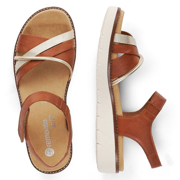Remonte Artikelnummer D2058-24 remonte Damen Riemchensandalen karamellbraun 50% Rabatt mit kostenlosem Versand