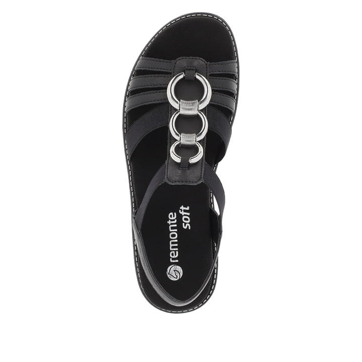 Remonte Artikelnummer D2073-02 remonte Damen Riemchensandalen nachtschwarz-silber Clearance-Verkauf