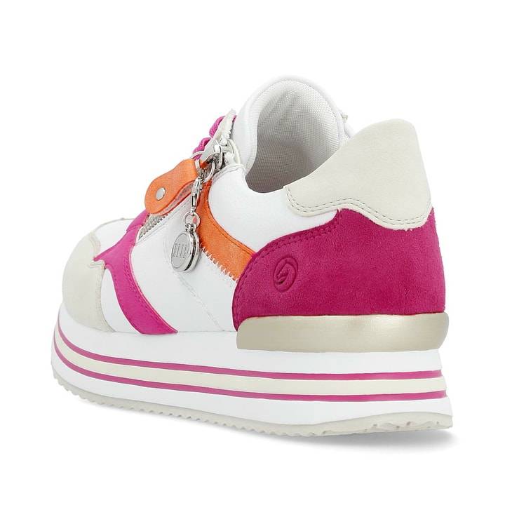 Remonte Artikelnummer D1323-80 remonte Damen Sneaker blütenweiß-fuchsia-orange Räumungsverkauf