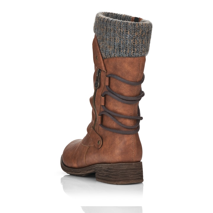 Remonte Artikelnummer D8070-25 remonte Damen Hochschaftstiefel kaffeebraun-dunkelgrau Sonderangebot der Fabrik