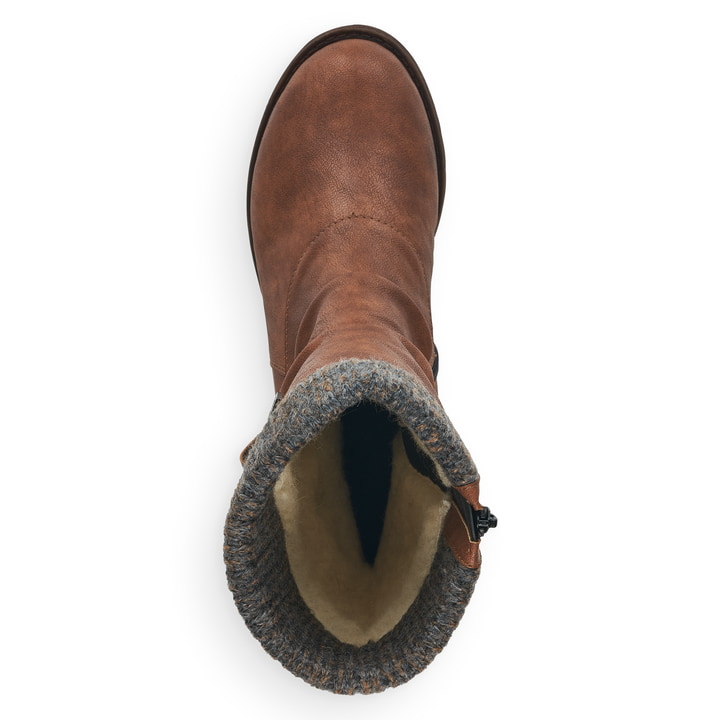 Remonte Artikelnummer D8070-25 remonte Damen Hochschaftstiefel kaffeebraun-dunkelgrau Sonderangebot der Fabrik