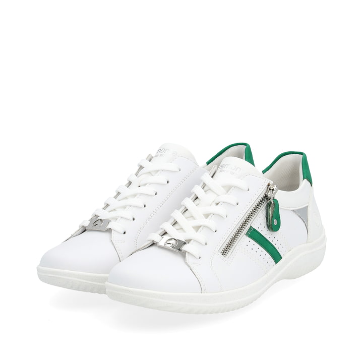 Remonte Artikelnummer D1E01-80 remonte Damen Schnürschuhe reinweiß-smaragdgrün Speichern exportieren
