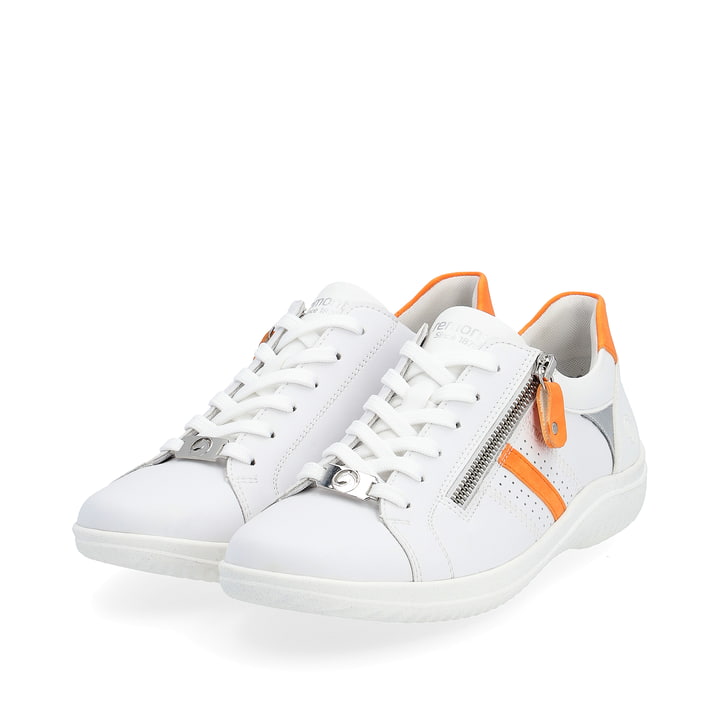 Remonte Artikelnummer D1E01-81 remonte Damen Schnürschuhe reinweiß-glutorange Im Verkauf