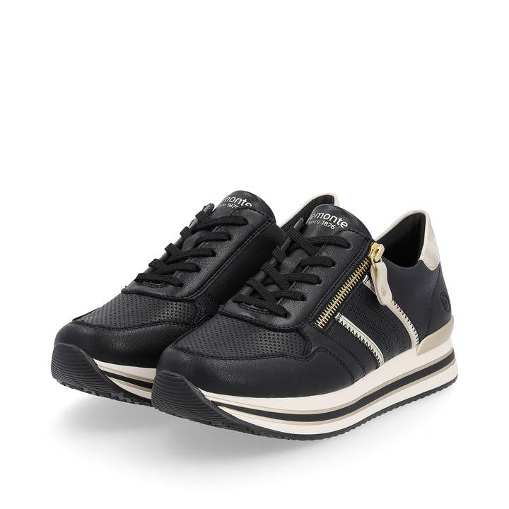 Remonte Artikelnummer D1318-01 remonte Damen Sneaker mattschwarz-gold Osterangebot