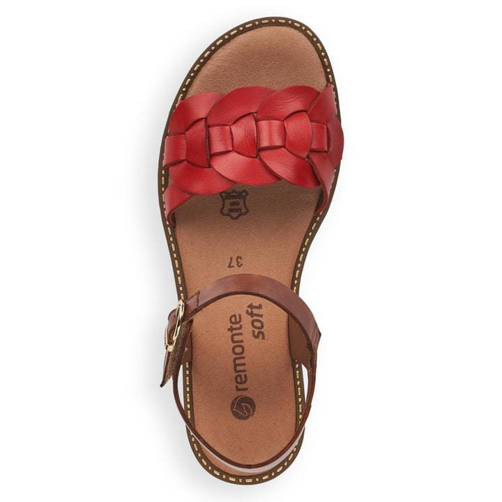 Remonte Artikelnummer D3666-33 remonte Damen Riemchensandalen feuerrot-nussbraun Clearance-Verkauf