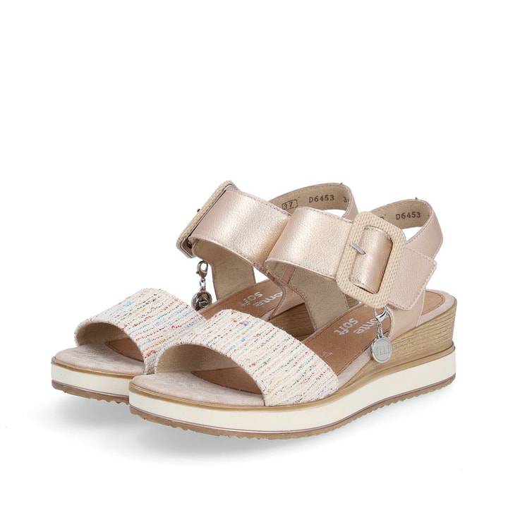 Remonte Artikelnummer D6453-31 remonte Damen Keilsandaletten metallicrosa-multi Exklusive Angebote