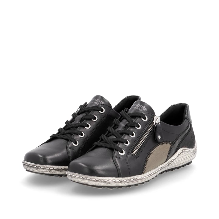 Remonte Artikelnummer R1439-03 remonte Damen Schnürschuhe tiefschwarz-gold Letzter Tag