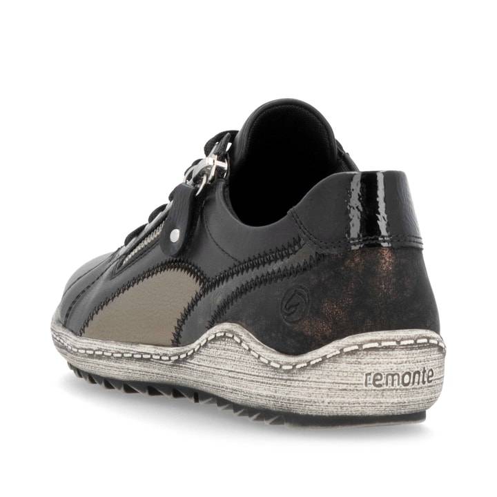 Remonte Artikelnummer R1439-03 remonte Damen Schnürschuhe tiefschwarz-gold Letzter Tag