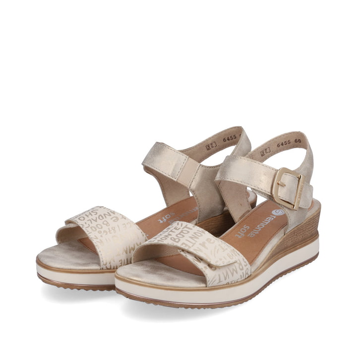Remonte Artikelnummer D6455-60 remonte Damen Keilsandaletten beige-metallic Bis zu 50% Rabatt