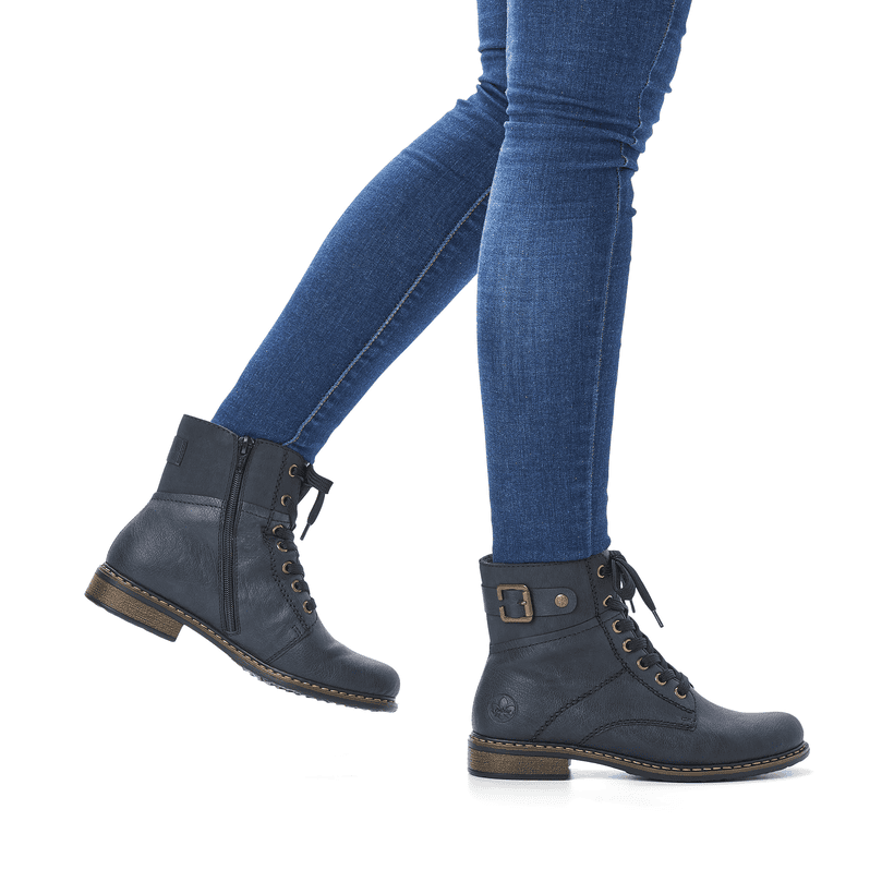 Rieker Artikelnummer 71242-15 Rieker Damen Schnürstiefel ozeanblau Limitierter Zeitrabatt
