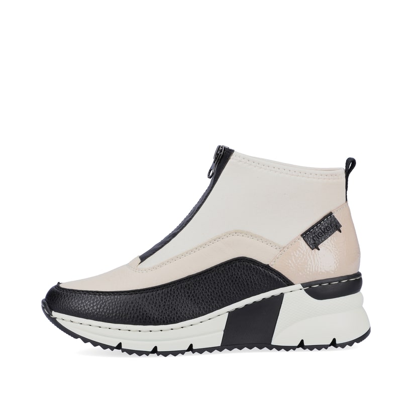 Rieker Artikelnummer N6352-60 Rieker Damen Sneaker High hellbeige-schwarz