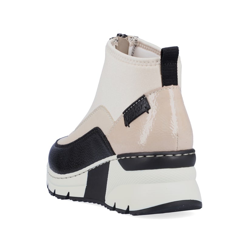 Rieker Artikelnummer N6352-60 Rieker Damen Sneaker High hellbeige-schwarz Meist gekauft