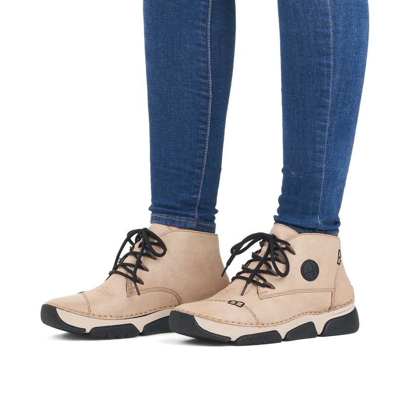 Rieker Artikelnummer 45902-60 Rieker Damen Schnürschuhe cremebeige Auslauf