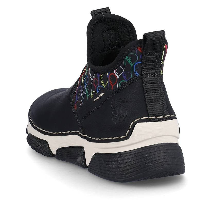 Rieker Artikelnummer 45957-00 Rieker Damen Slipper urbanschwarz-bunt Verkauf