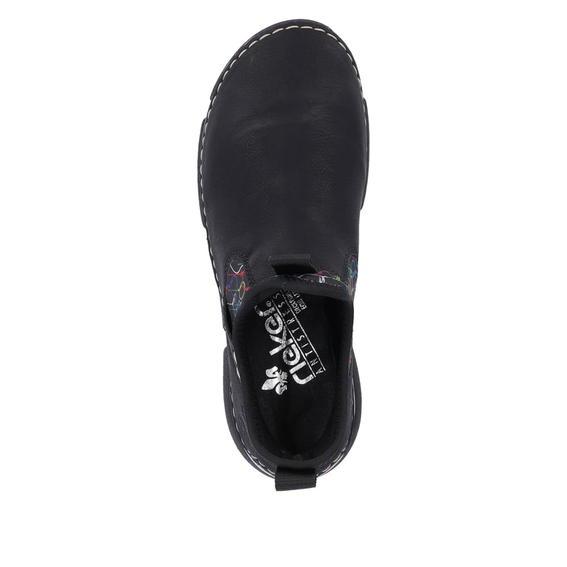 Rieker Artikelnummer 45957-00 Rieker Damen Slipper urbanschwarz-bunt Verkauf