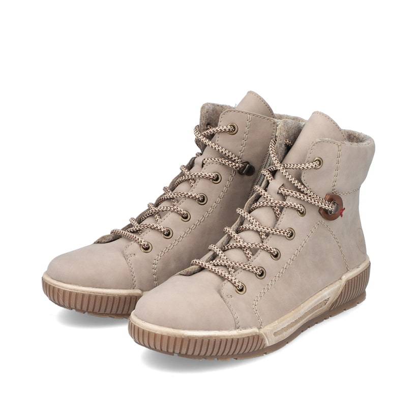 Rieker Artikelnummer N0730-64 Rieker Damen Schnürstiefel cremebeige Hotsell