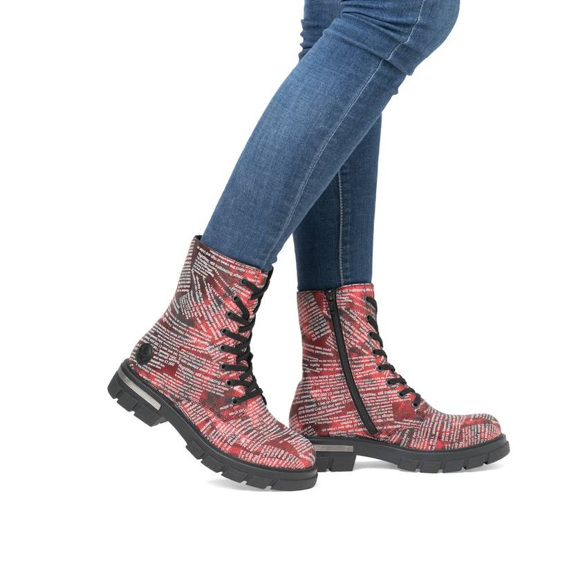 Rieker Artikelnummer Z9120-35 Rieker Damen Biker Boots metallicrot Outlet