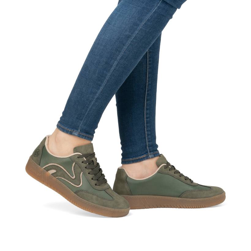 Rieker Artikelnummer M5512-54 Rieker Damen Sneaker Low kaktusgrün Outlet
