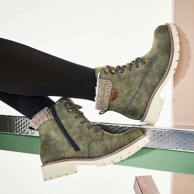 Rieker Artikelnummer Y9118-54 Rieker Damen Schnürstiefel kaktusgrün Verkauf
