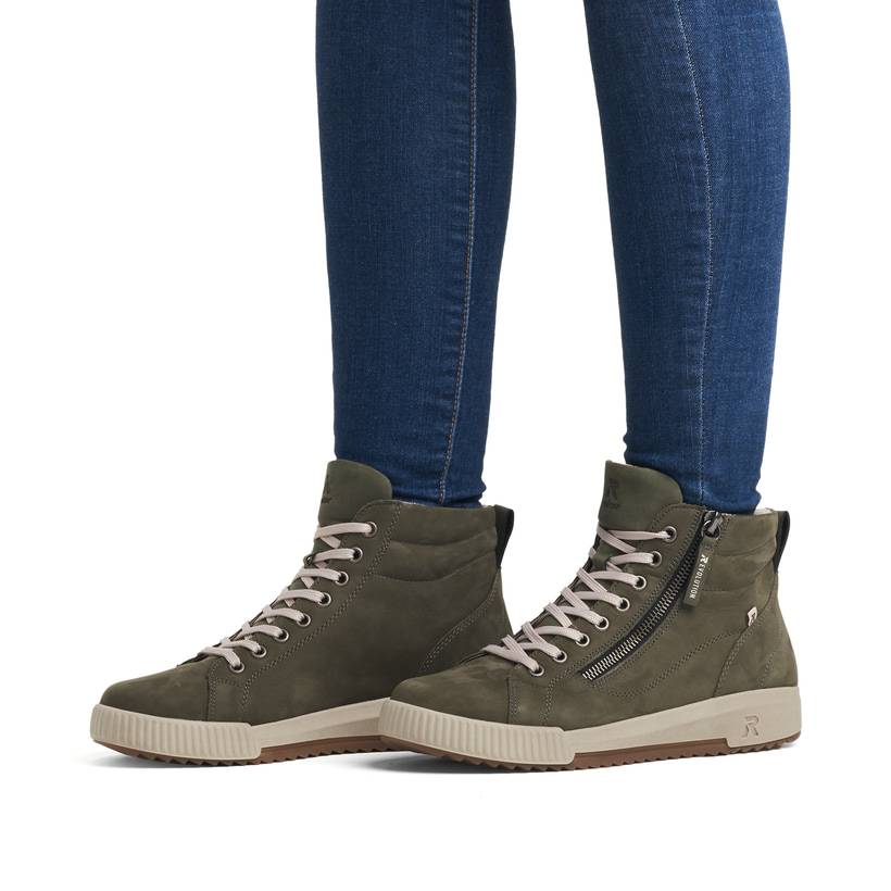 Rieker Artikelnummer W0164-54 Rieker Damen Sneaker High schilfgrün Günstiger Verkauf