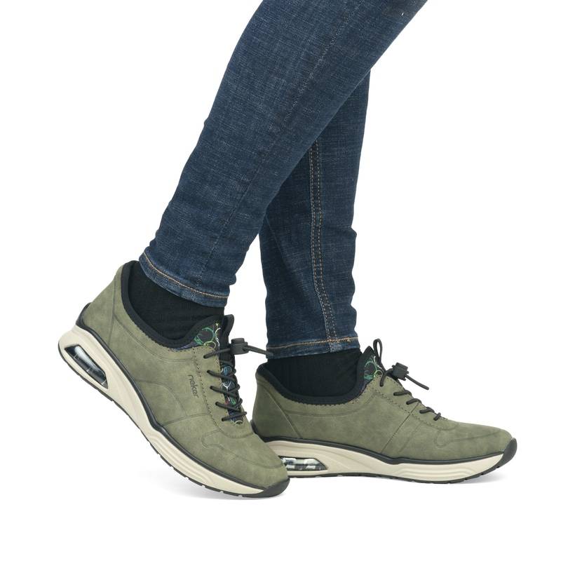 Rieker Artikelnummer M5651-54 Rieker Damen Slipper khaki-schwarz Hotsell