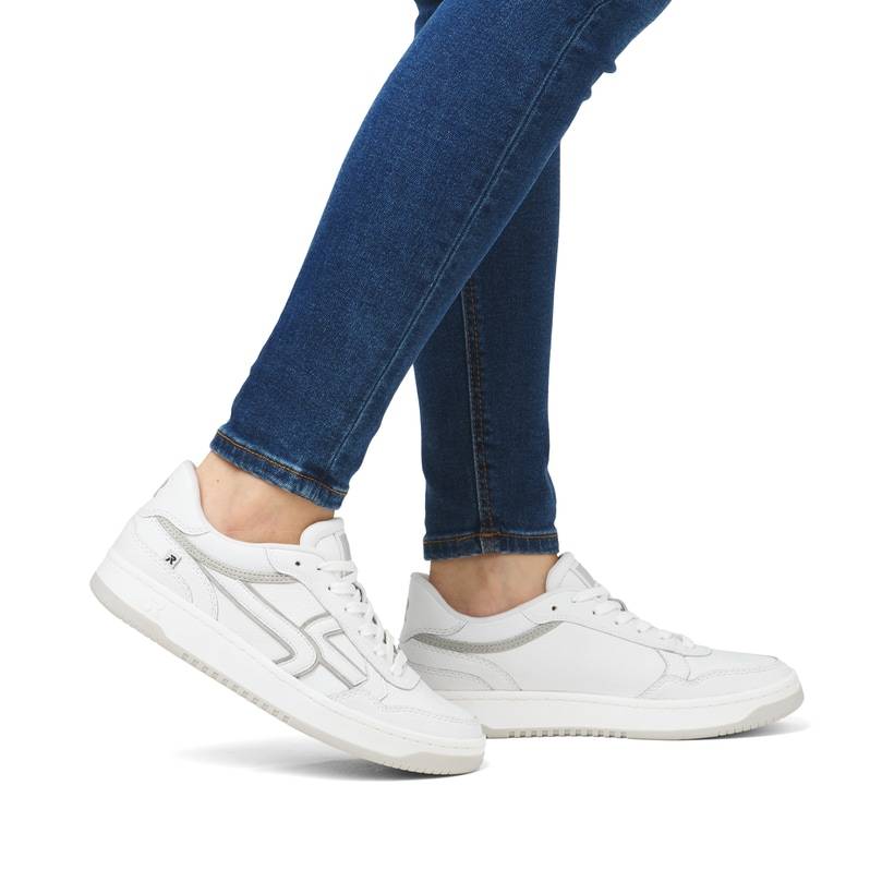 Rieker Artikelnummer W1900-80 Rieker Damen Sneaker Low frostweiß-grau Outlet