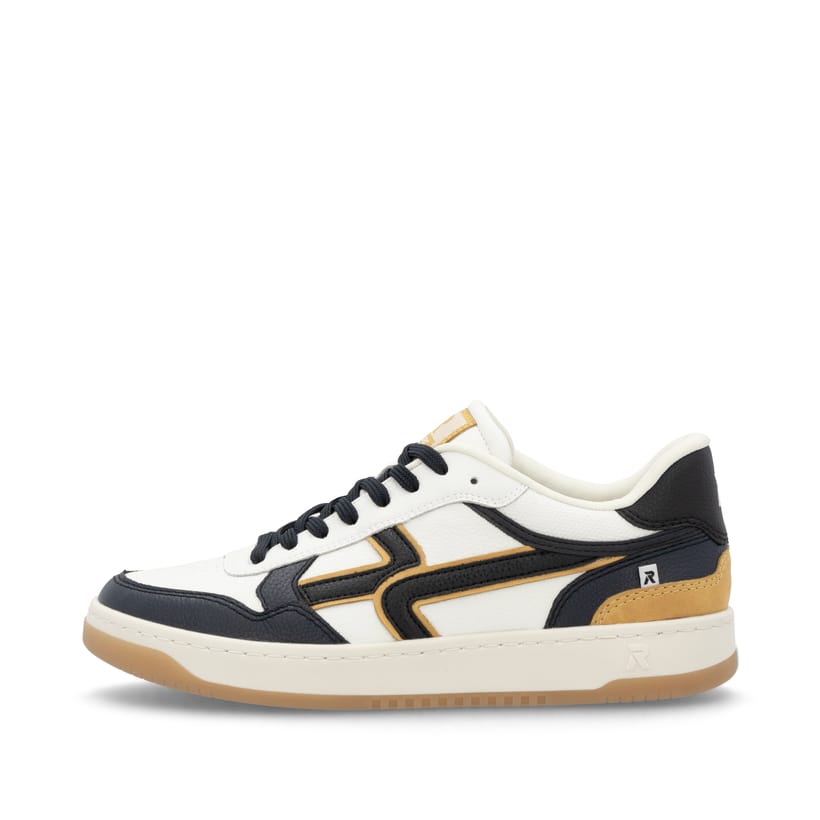 Rieker Artikelnummer U1900-81 Rieker Herren Sneaker Low cremeweiß-schwarz