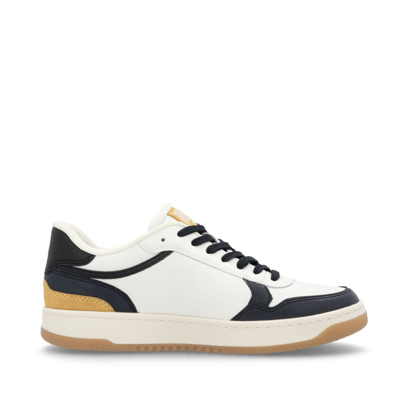 Rieker Artikelnummer U1900-81 Rieker Herren Sneaker Low cremeweiß-schwarz Fabrikverkauf