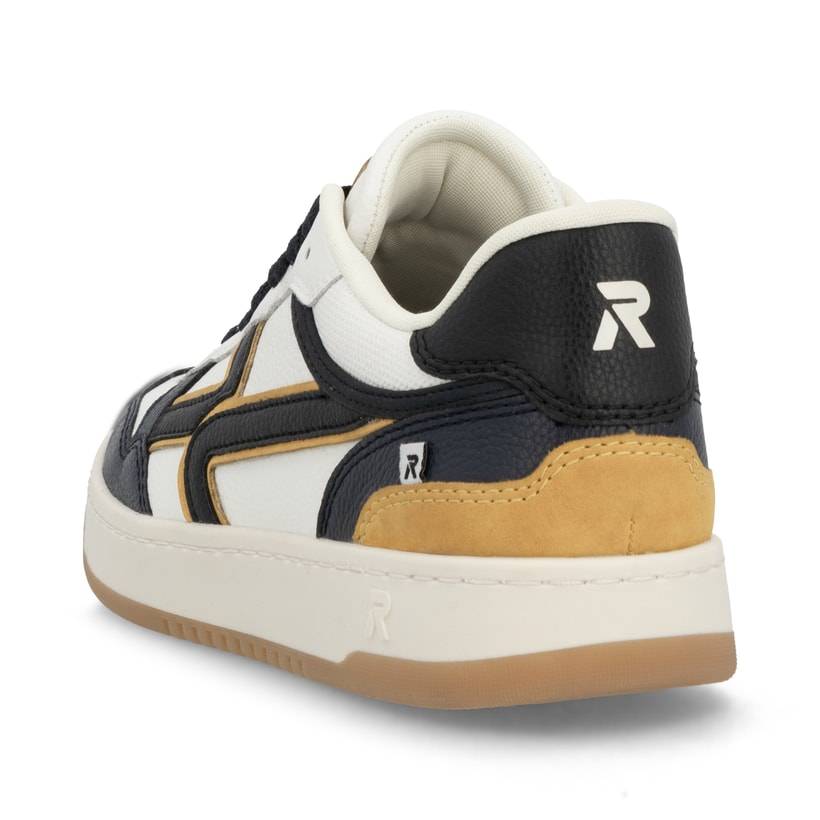 Rieker Artikelnummer U1900-81 Rieker Herren Sneaker Low cremeweiß-schwarz Fabrikverkauf