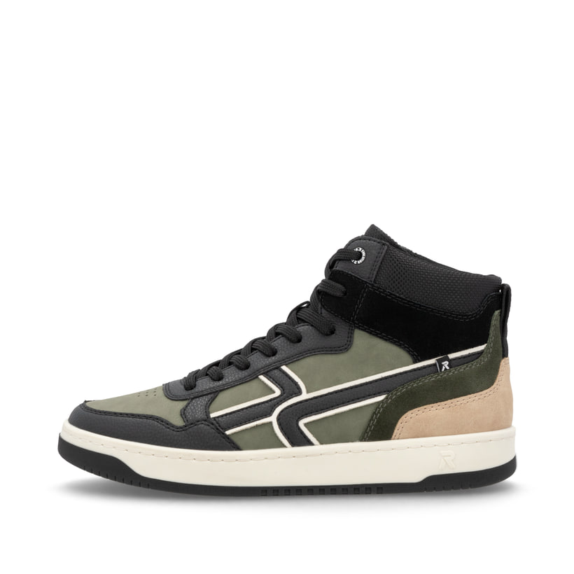 Rieker Artikelnummer U1970-01 Rieker Herren Sneaker High khaki-schwarz