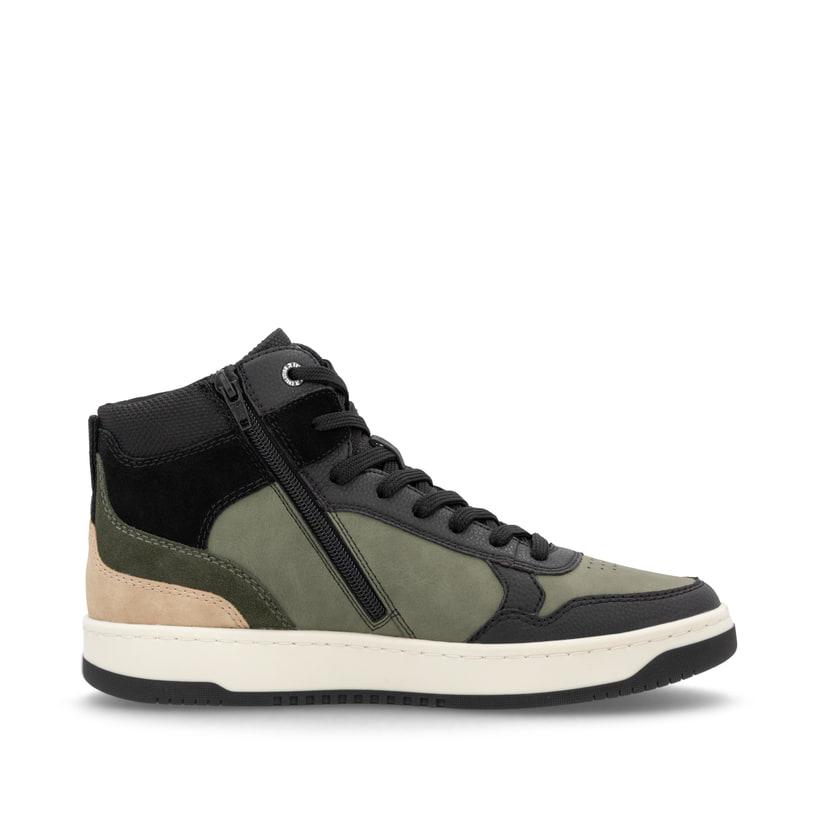 Rieker Artikelnummer U1970-01 Rieker Herren Sneaker High khaki-schwarz Meist gekauft