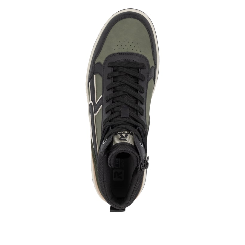 Rieker Artikelnummer U1970-01 Rieker Herren Sneaker High khaki-schwarz Meist gekauft