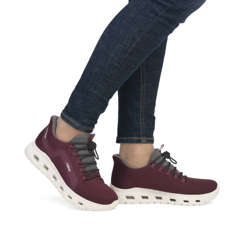 Rieker Artikelnummer M6066-30 Rieker Damen Slipper weinrot Fabrik Onlineshop