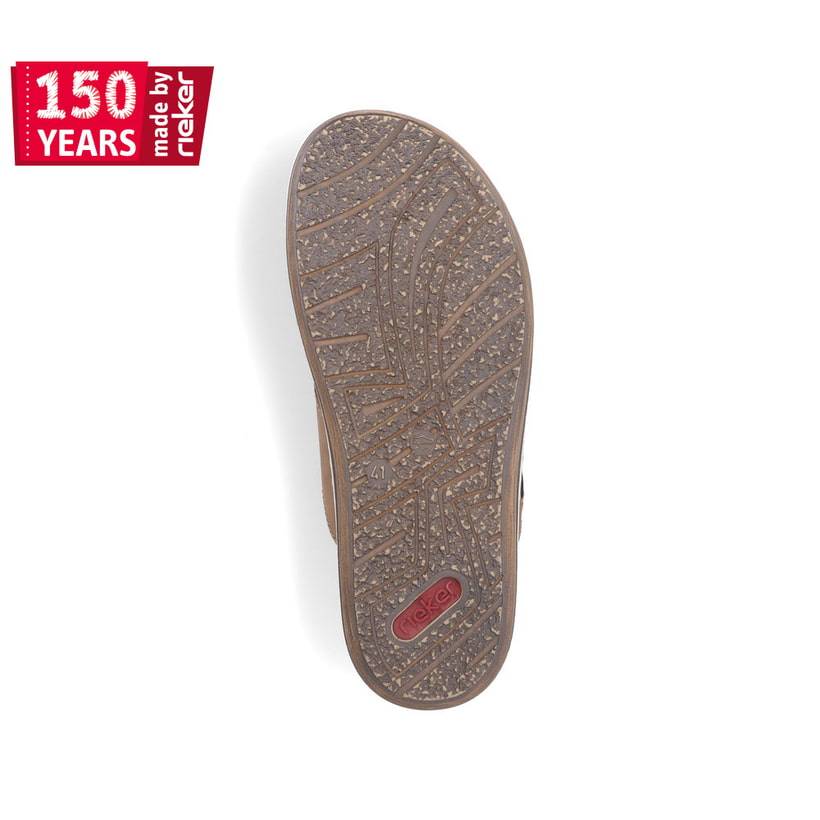Rieker Artikelnummer 21088-25 Rieker Herren Pantoletten hellbraun im Angebot
