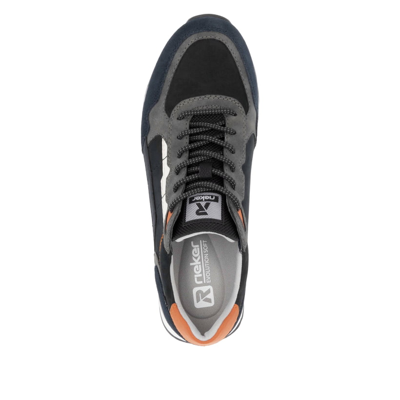 Rieker Artikelnummer U0308-14 Rieker Herren Sneaker Low dunkelblau-grau Günstiger Verkauf