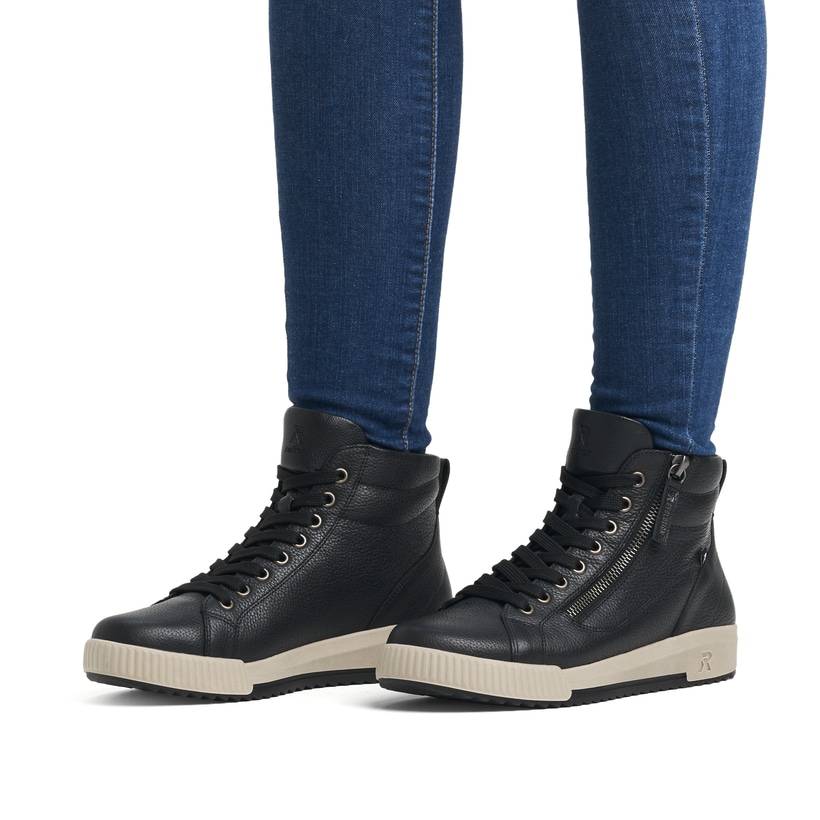 Rieker Artikelnummer W0164-00 Rieker Damen Sneaker High carbonschwarz Auslauf