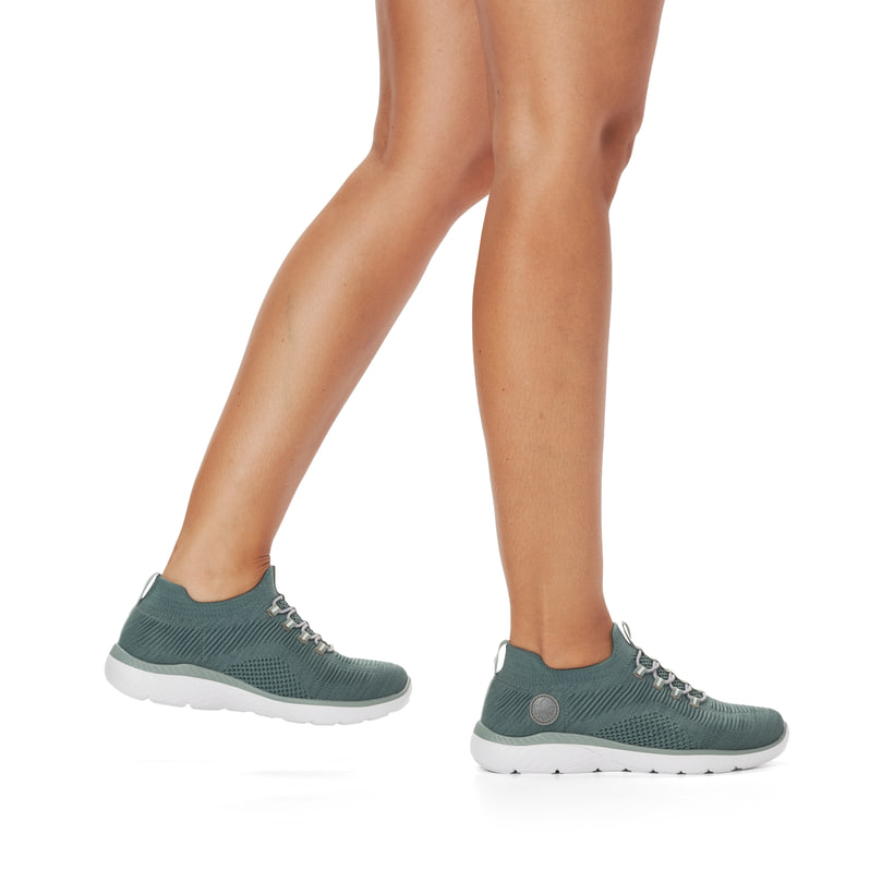 Rieker Artikelnummer M5074-52 Rieker Damen Slipper blaugrün Schlussverkauf