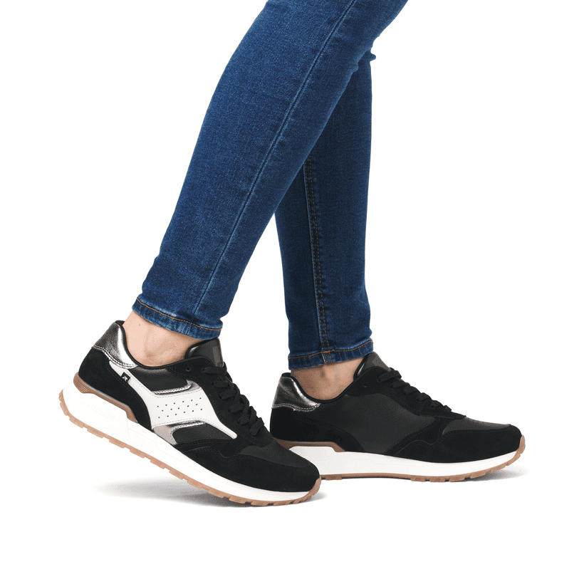 Rieker Artikelnummer W0607-00 Rieker Damen Sneaker Low urbanschwarz-cremeweiß Outlet