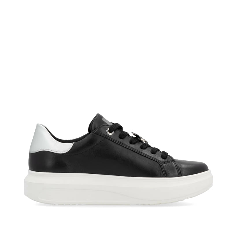 Rieker Artikelnummer W1202-00 Rieker Damen Sneaker Low mattschwarz-silber im Angebot