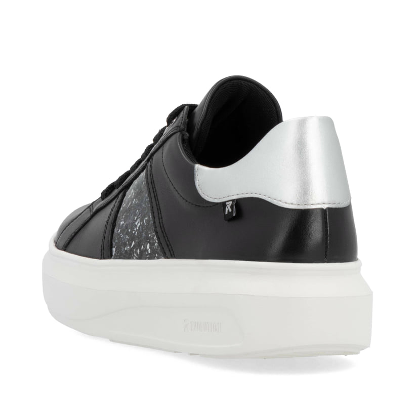 Rieker Artikelnummer W1202-00 Rieker Damen Sneaker Low mattschwarz-silber im Angebot